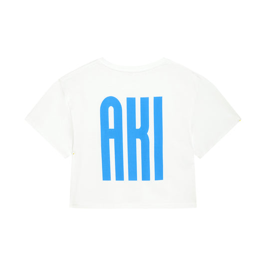 AKI X MALIBU – Cream Cropped Laine Tee