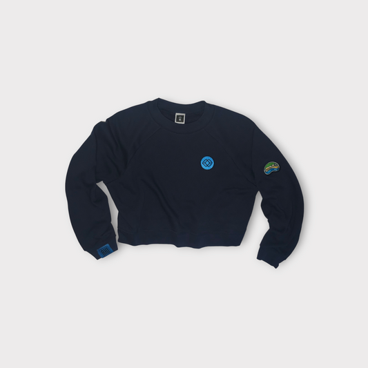 AKI x CHI - LAINE Cropped Crew in Lake Blue