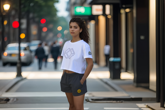 AKI x CHI - LAINE Shorts in Asphalt