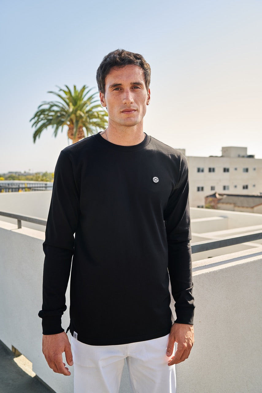 TALI TEE IN BLACK - WHITE LOGO