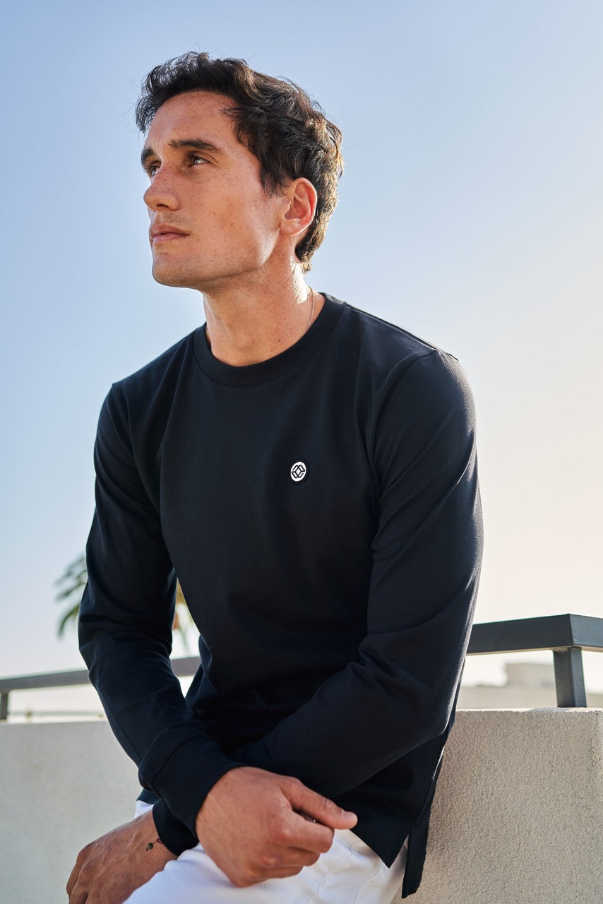 TALI TEE IN NAVY - WHITE LOGO