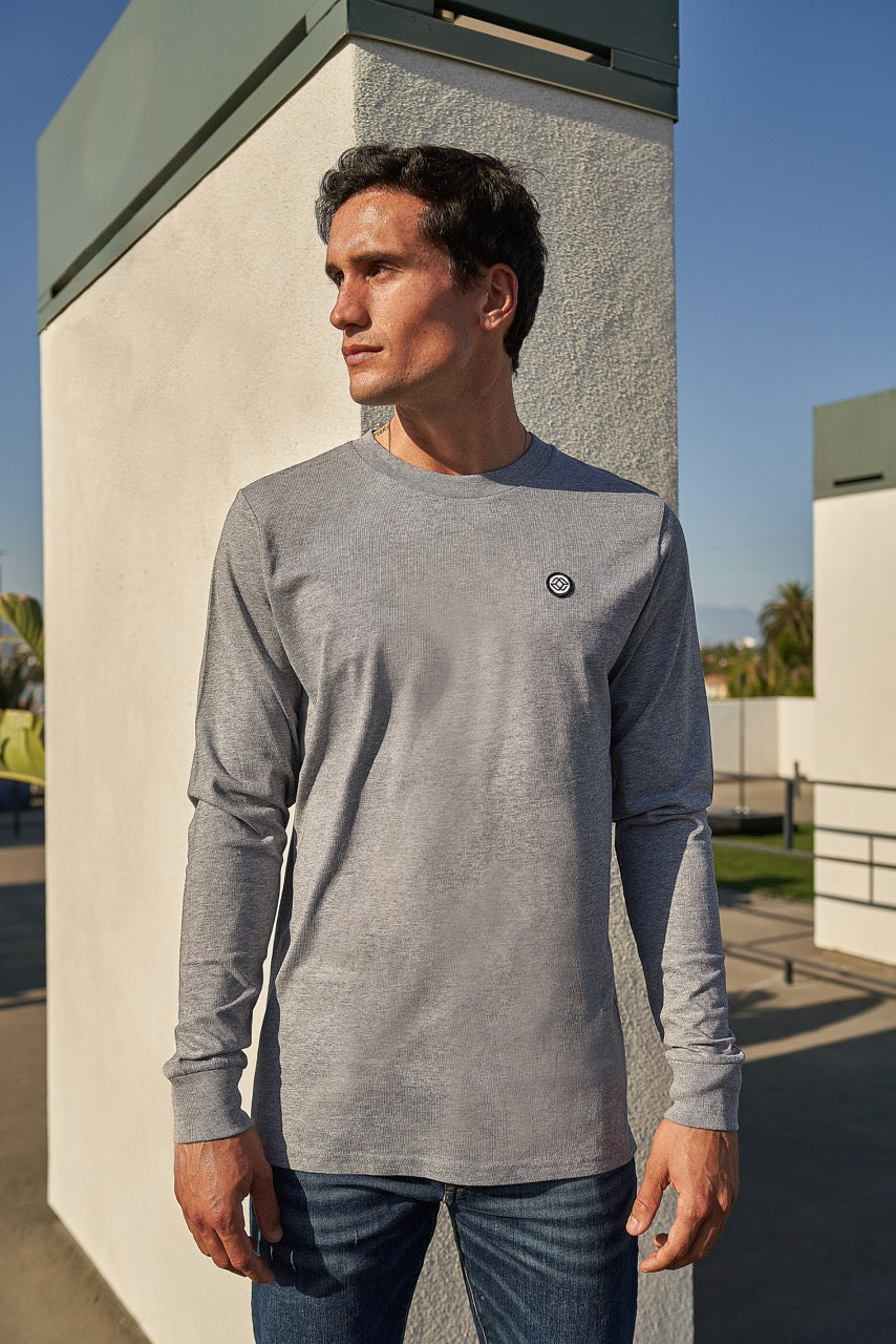 TALI TEE IN GREY - WHITE LOGO