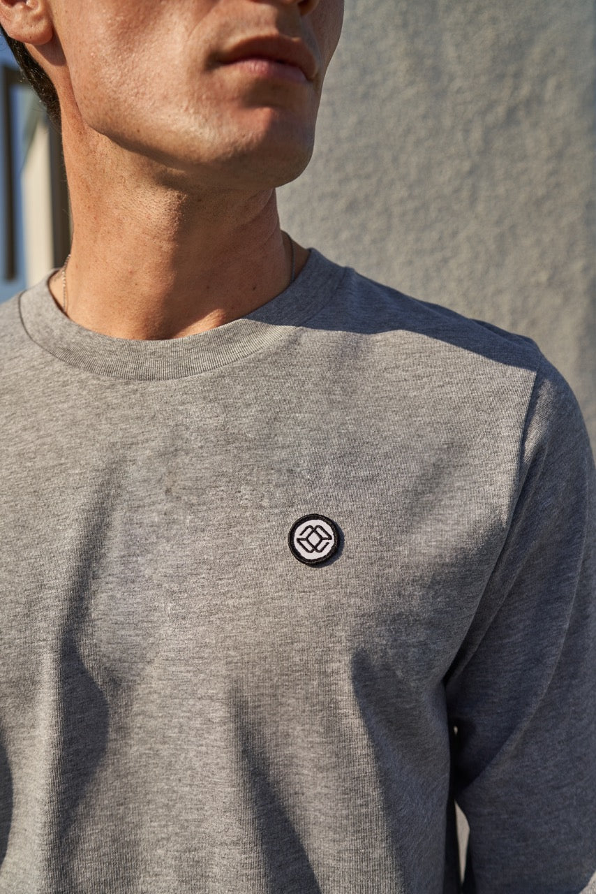 TALI TEE IN GREY - WHITE LOGO