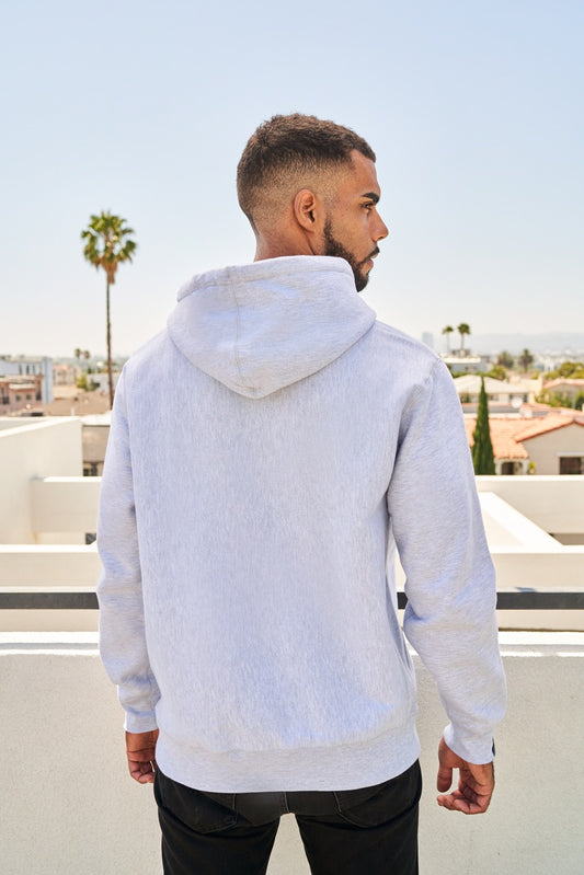 MAKI HOOD IN GREY - WHITE LOGO