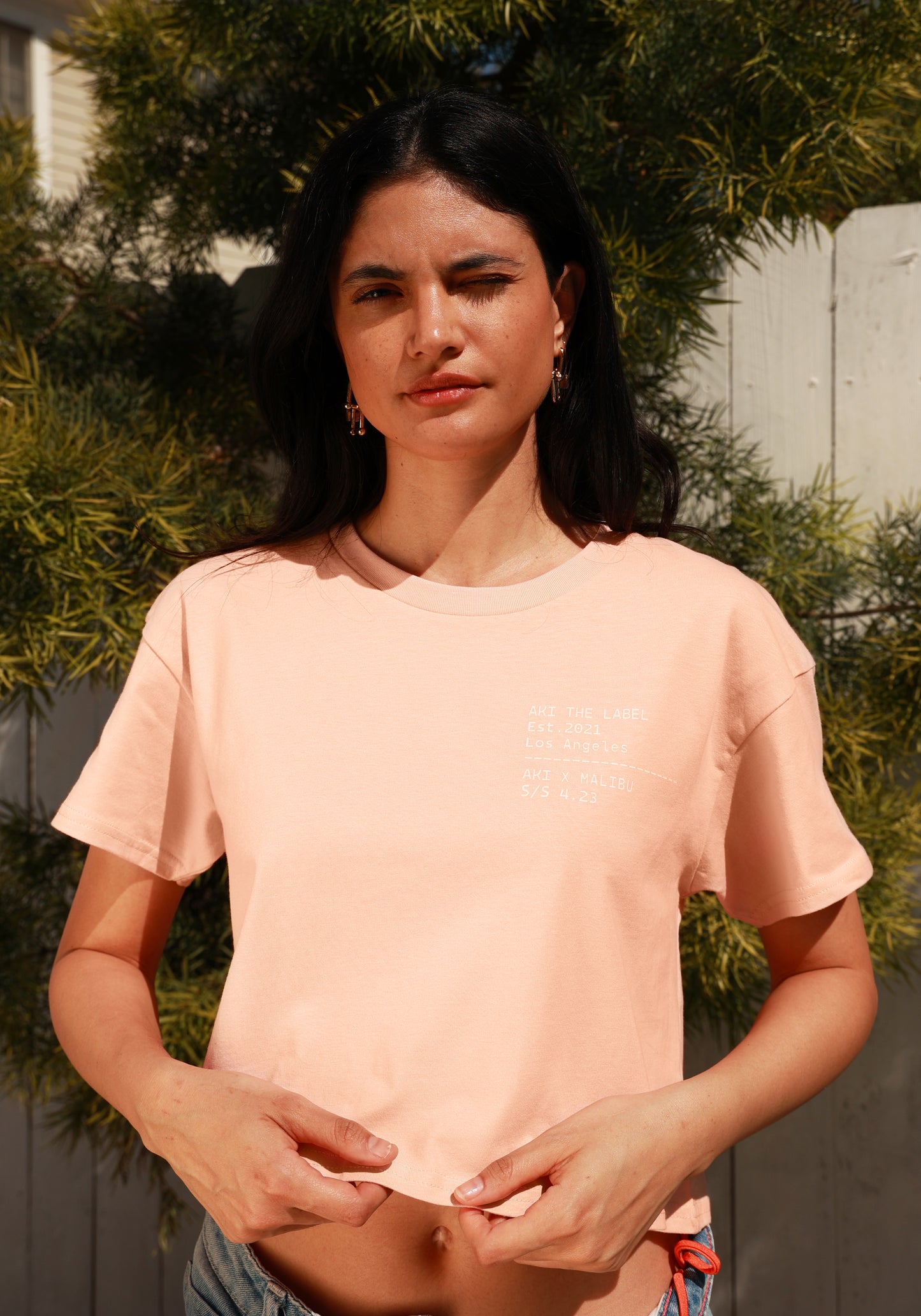 AKI X MALIBU – Strawberry Cropped Laine Tee