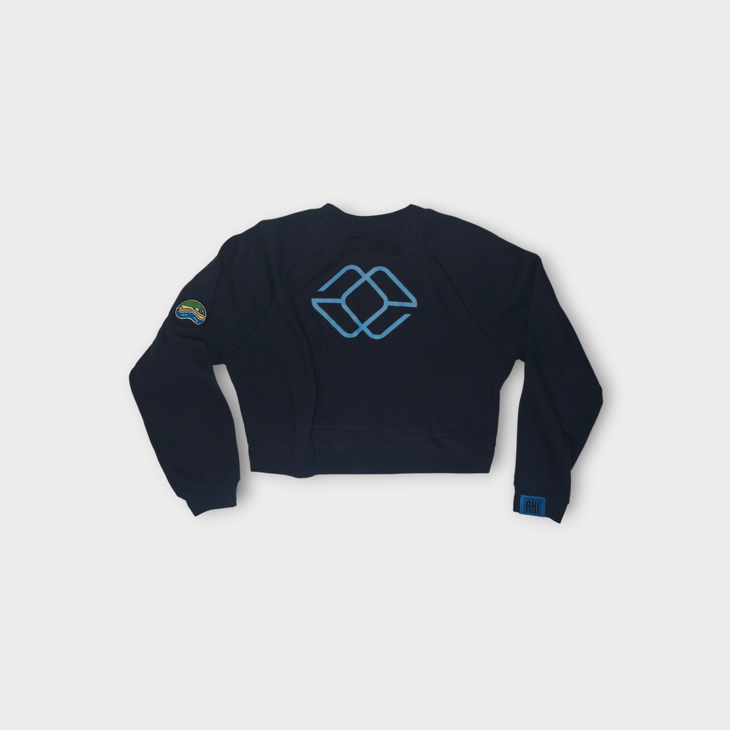 AKI x CHI - LAINE Cropped Crew in Lake Blue