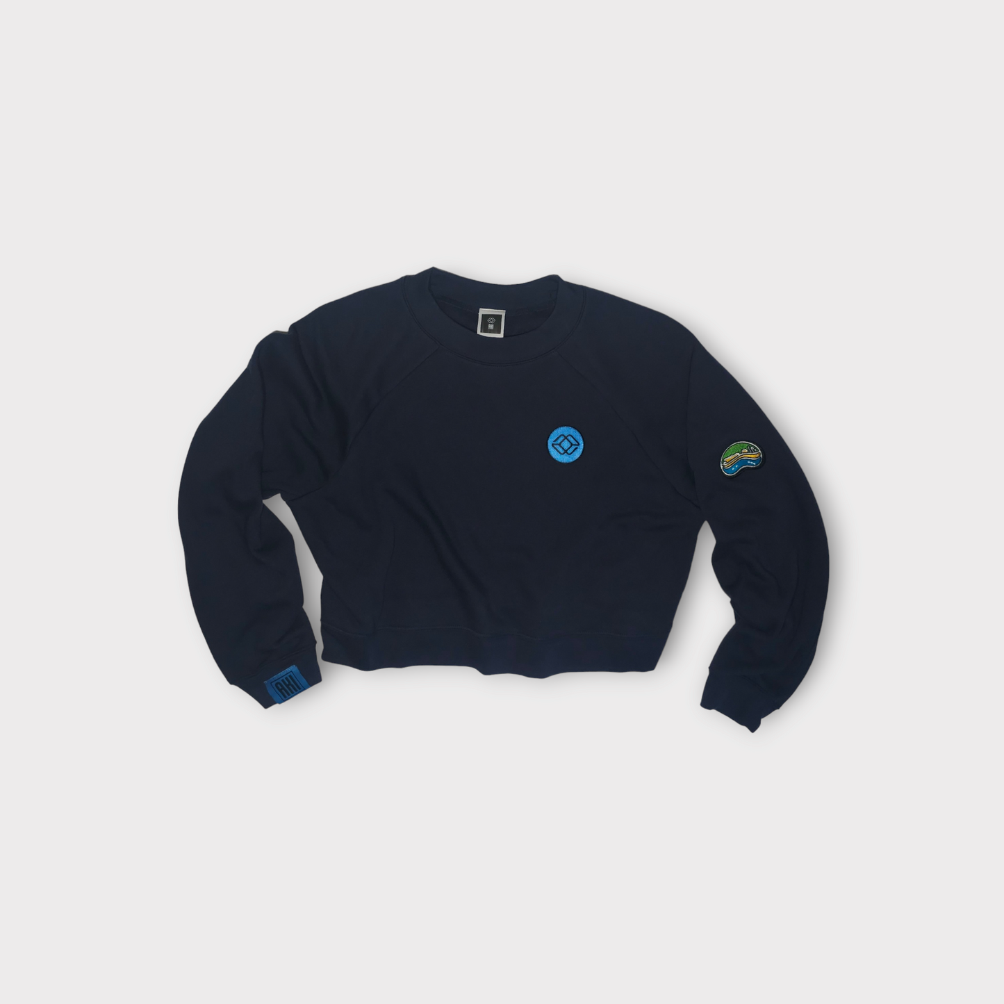 AKI x CHI - LAINE Cropped Crew in Lake Blue