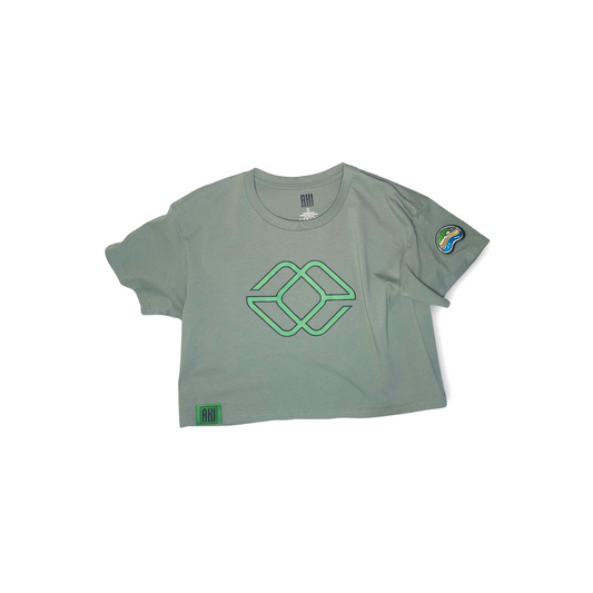 AKI x CHI - LAINE Crop Tee in River Green