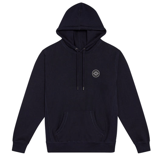 MAKI HOOD IN NAVY - BLACK LOGO