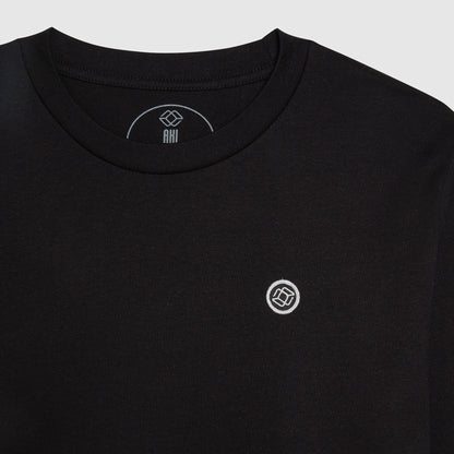 TALI TEE IN BLACK  - BLACK LOGO