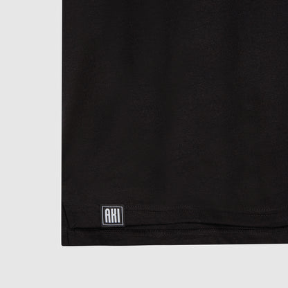 TALI TEE IN BLACK  - BLACK LOGO