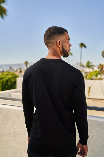 TALI TEE IN BLACK  - BLACK LOGO