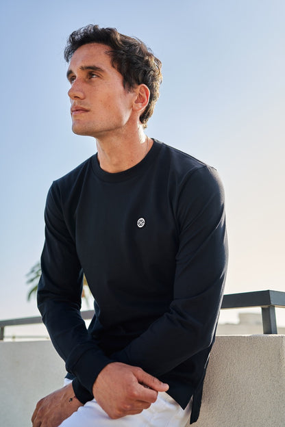 TALI TEE IN NAVY - WHITE LOGO